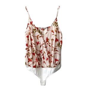 NWT Lovers + Friends Floral Faux Wrap Surplice Blouson Bodysuit Sz. S